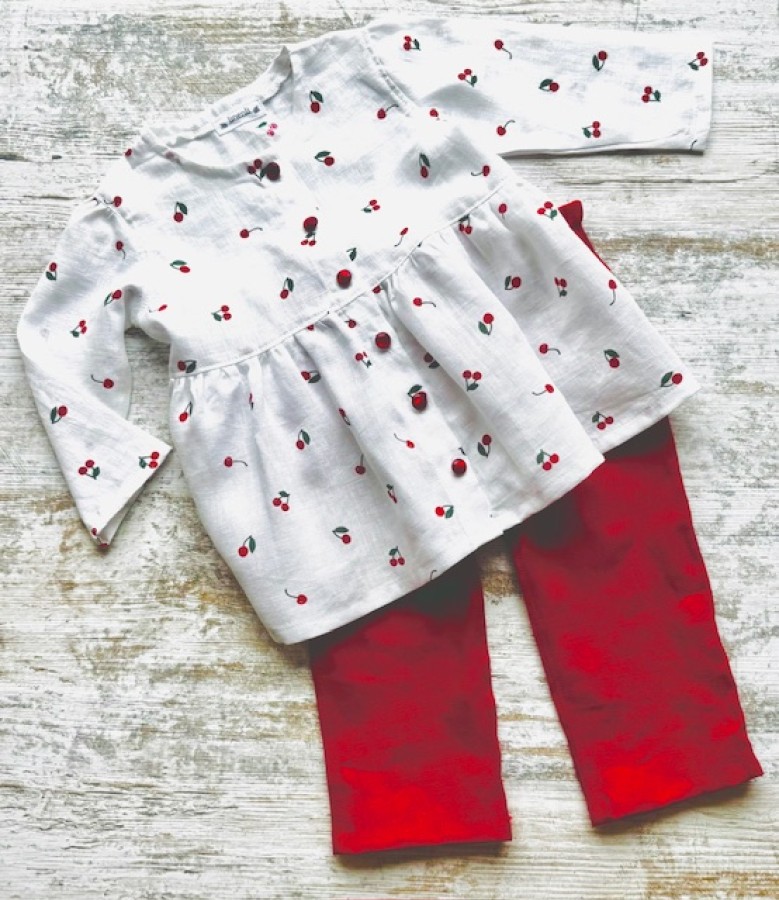 Lininis kostiumėlis mergaitei Vyšnaitė