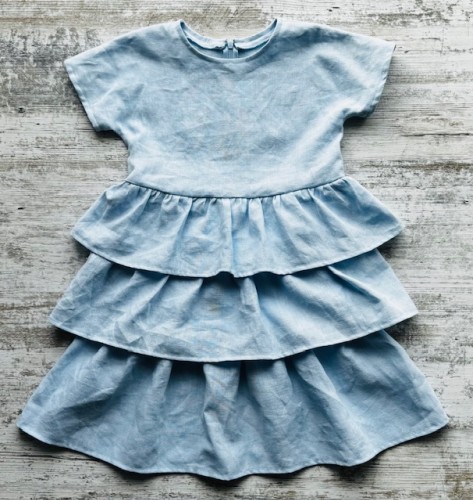 Melsva lininė suknelė mergaitei Linė