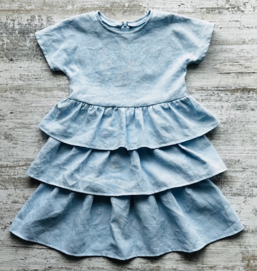 Melsva lininė suknelė mergaitei Linė